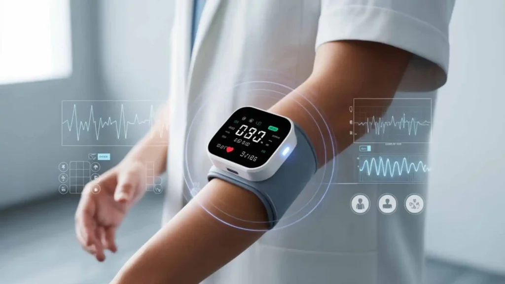 Revolutionary cuffless blood pressure monitoring with continuous tracking.