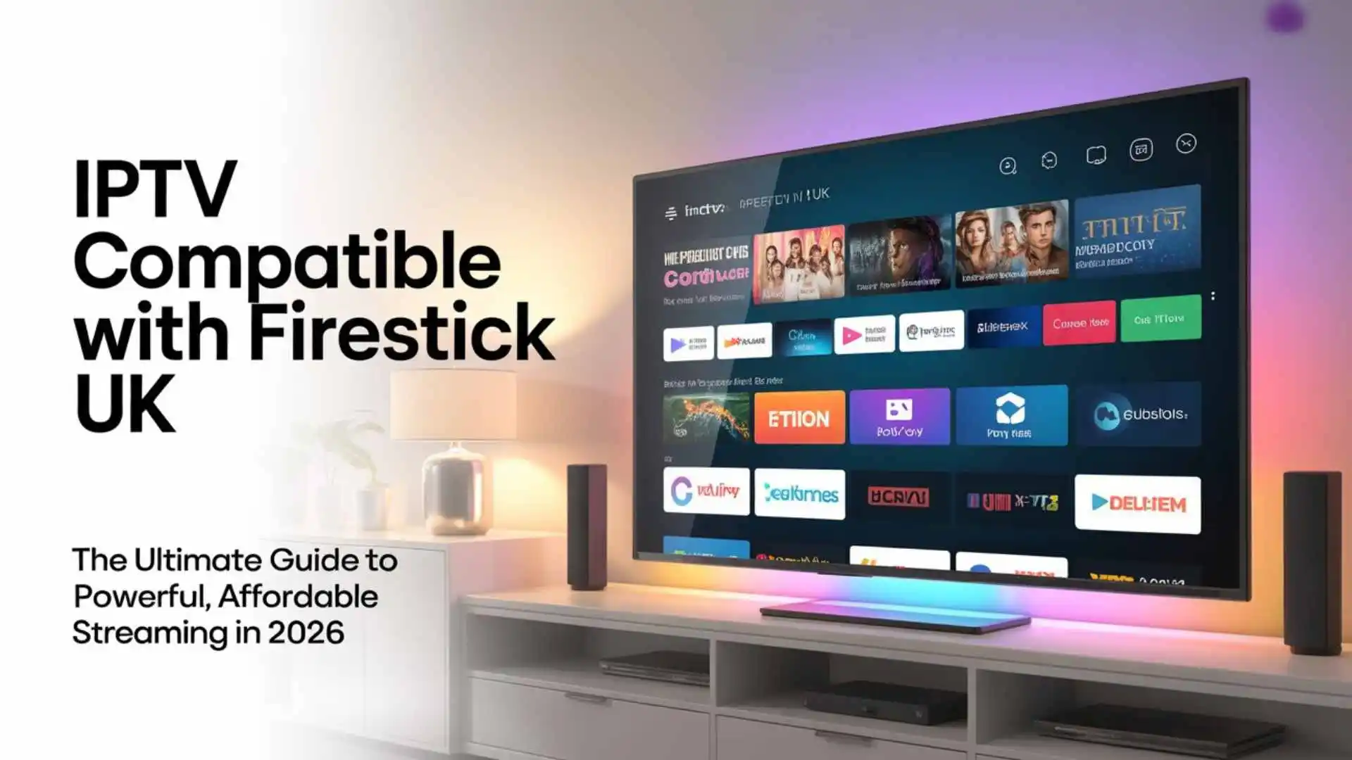 IPTV streaming on Firestick in UK with HD and 4K content options.