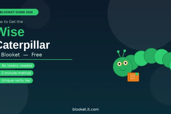 Step-by-step visual guide showing how to get the Wise Caterpillar in Blooket free using Khanmigo in 2026