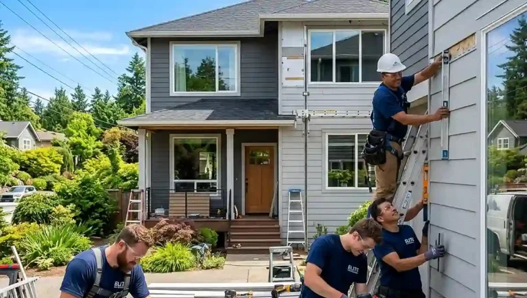 Professional siding installation on a residential home exterior