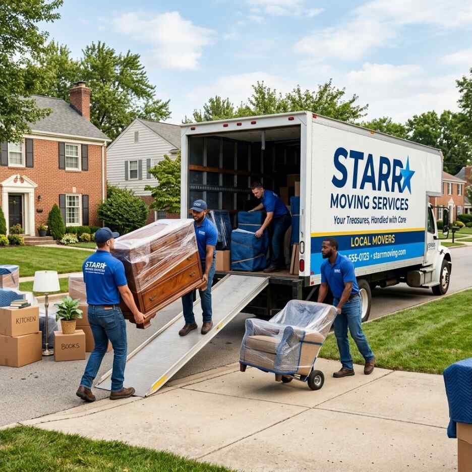 Local movers handling a residential move