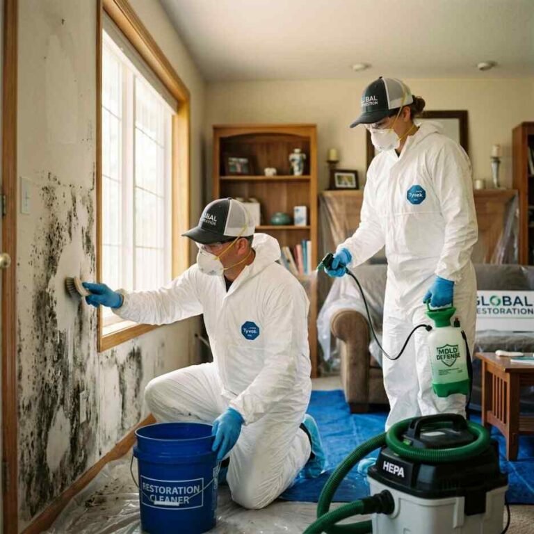 Professional mold cleanup and remediation inside a home