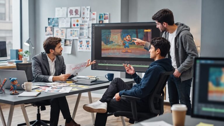 Client giving feedback to animator.