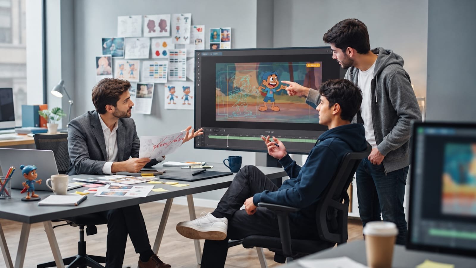 Client giving feedback to animator.