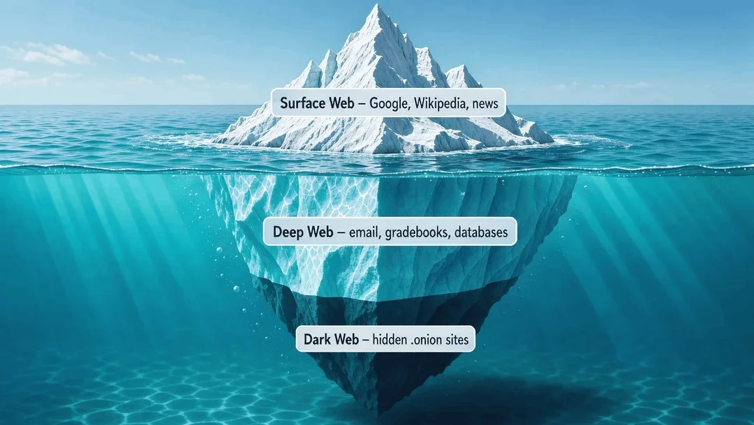 surface web vs deep web vs dark web